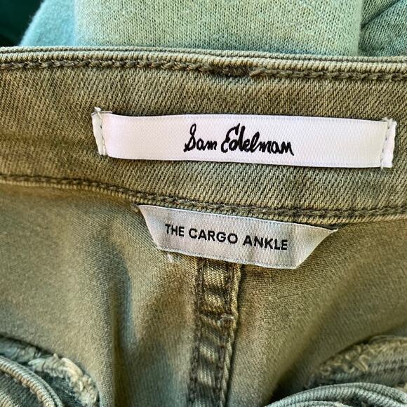 Sam Edelman The Cargo Ankle Pants Utility Crop Pant Moss Green Straight Size 31 - Picture 9 of 11
